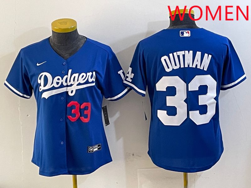 Women Los Angeles Dodgers #33 Outman Blue Game 2025 Nike MLB Jersey style 8